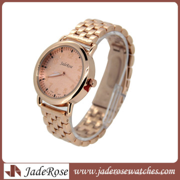 Relógio Rosegold com mostrador rosa de quartzo feminino